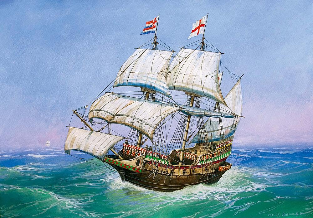 Amazon | ズベズダ 1/350 ゴールデン・ハインド イギリスガレオン船